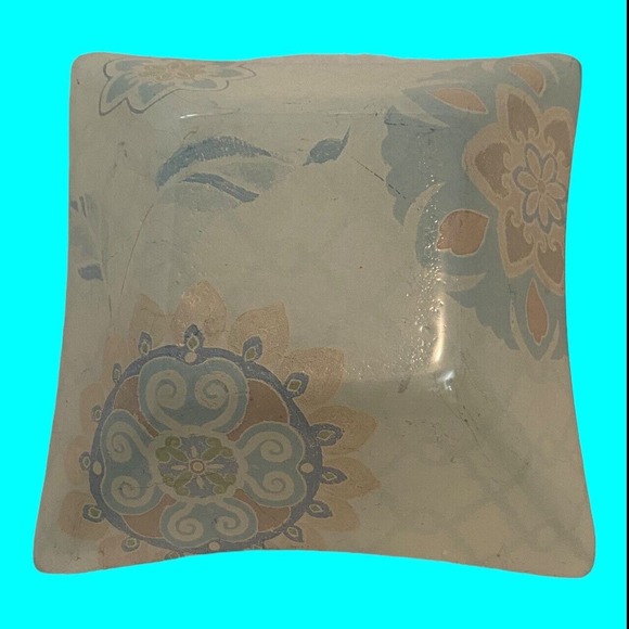 6 Reverse Painted Glass Snack Bowls Abstract Birds Mosaic Design 5" MCM - Picture 10 of 15